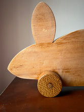 Load image into Gallery viewer, Vintage wooden push along rabbit