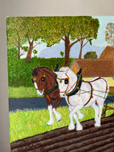 Load image into Gallery viewer, Vintage Horses Painting on Board