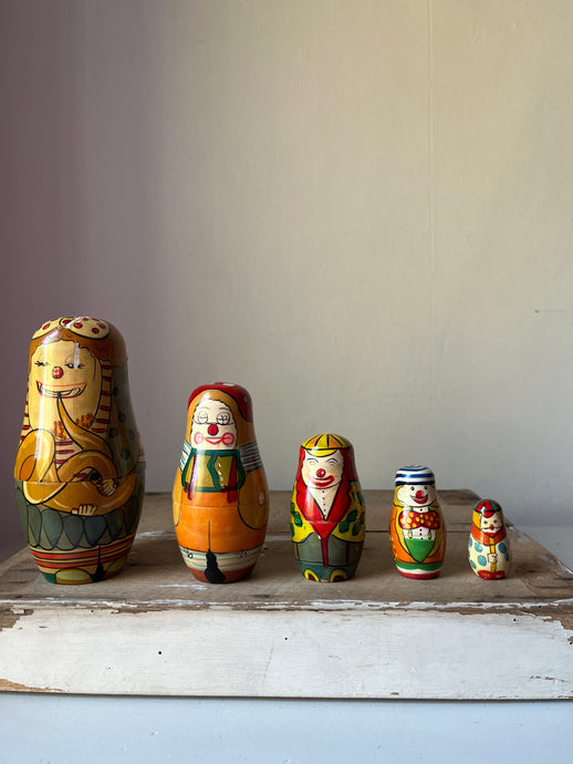 Vintage Clown Nesting Dolls