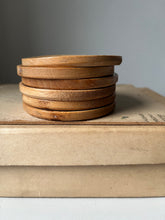 Load image into Gallery viewer, Set of 6 Vintage Wooden Coasters