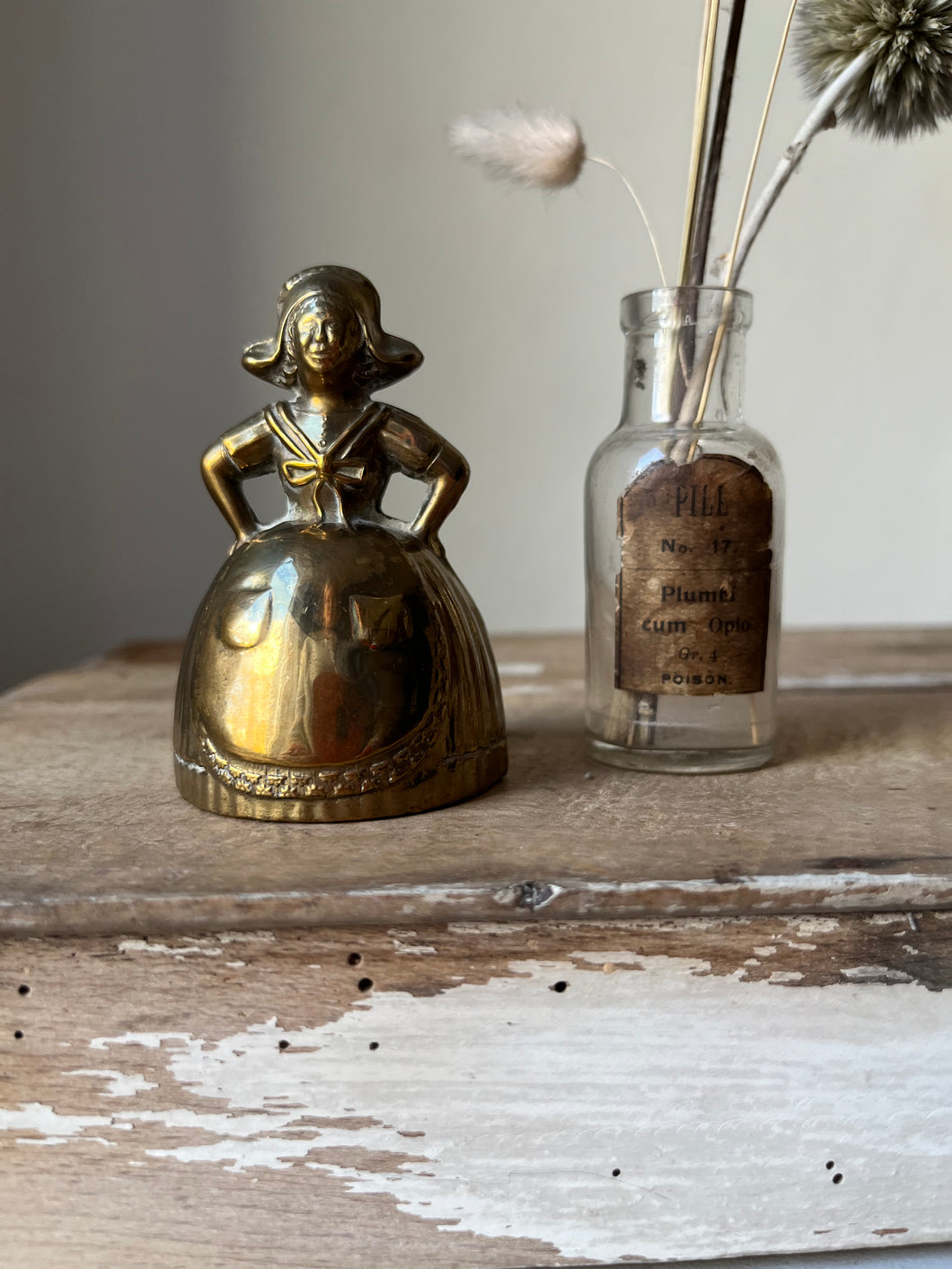 Vintage Brass Maid Bell