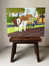 Load image into Gallery viewer, Vintage Horses Painting on Board