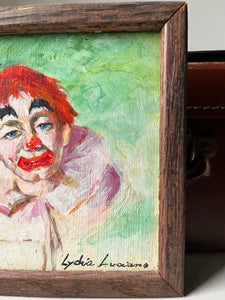 Vintage Miniature Clown Painting