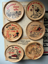 Load image into Gallery viewer, Set of 6 Vintage Wooden Coasters