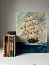 Load image into Gallery viewer, Vintage Ship Painting on Board
