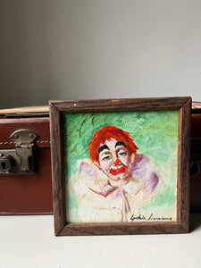 Vintage Miniature Clown Painting