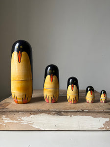 Set of Vintage Penguin Nesting Dolls