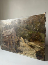 Load image into Gallery viewer, Antique Water Mill Oil on Canvas Painting