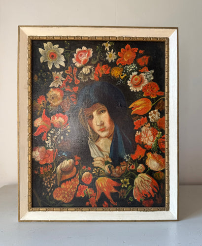 Framed Vintage Mary Oil on Board