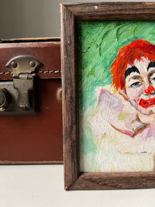 Vintage Miniature Clown Painting