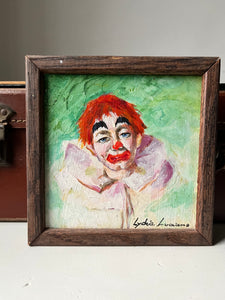 Vintage Miniature Clown Painting