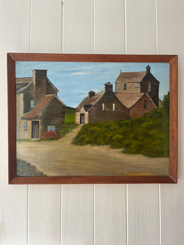 Vintage Oil on Board, signed Renee Edwards - Normandy Village