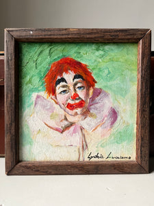 Vintage Miniature Clown Painting