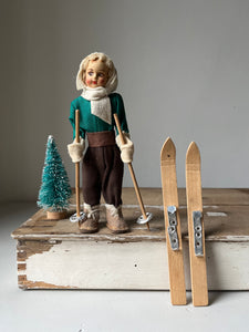 Vintage felted Ski doll