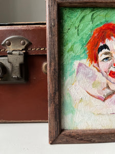 Vintage Miniature Clown Painting