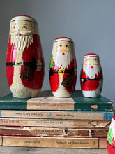 Load image into Gallery viewer, Vintage Father Christmas wooden Nesting Dolls