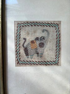 Vintage Elephant Embroidery Framed