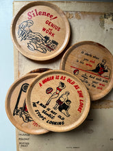 Load image into Gallery viewer, Set of 6 Vintage Wooden Coasters