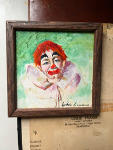 Vintage Miniature Clown Painting