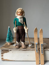 Load image into Gallery viewer, Vintage felted Ski doll