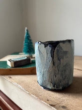 Load image into Gallery viewer, Blue Rustic Pottery Candle, Oud and Pomegranate
