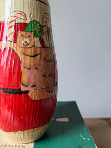 Vintage Father Christmas wooden Nesting Dolls