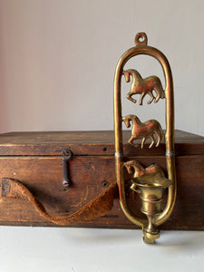 Vintage Brass Horse Candle Holder
