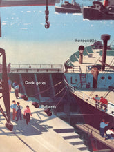 Load image into Gallery viewer, Original 1950s School Poster, ‘At the Dockyard&#39;