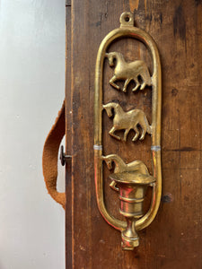 Vintage Brass Horse Candle Holder