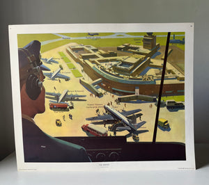 Original 1950s School Poster, ‘The Airport'