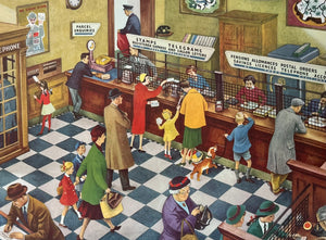 Original 1950s School Poster, ‘The Post Office'