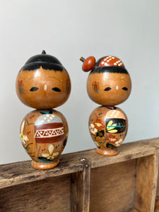 Pair of Vintage Kokeshi Dolls