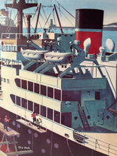 Load image into Gallery viewer, Original 1950s School Poster, ‘At the Dockyard&#39;