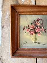 Load image into Gallery viewer, Vintage Miniature framed oil painting, Pink