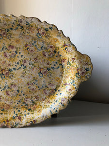 Vintage Yellow Floral Tray