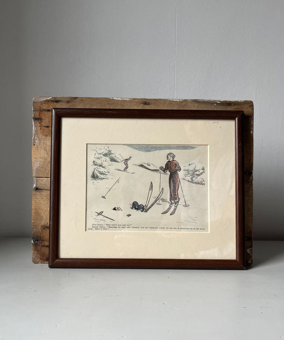 Vintage Framed Ski illustration
