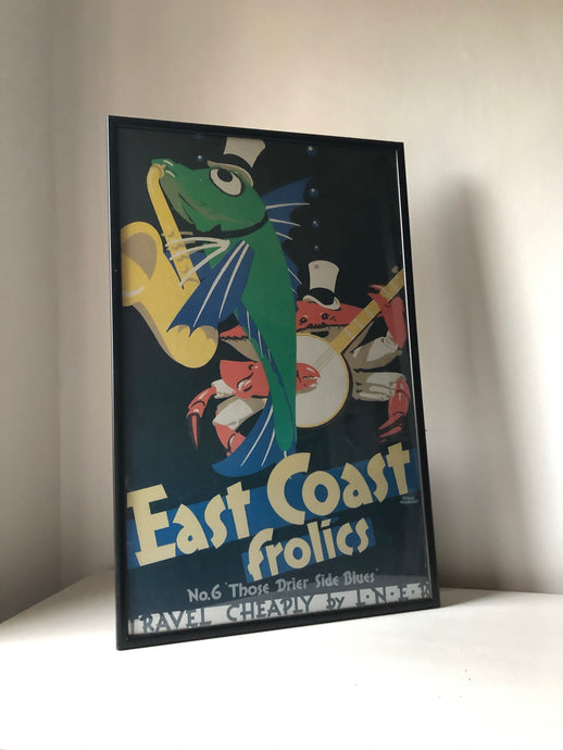 Vintage East Coast Framed Railway poster