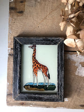 Load image into Gallery viewer, Antique Reverse Glass Painting, Giraffe