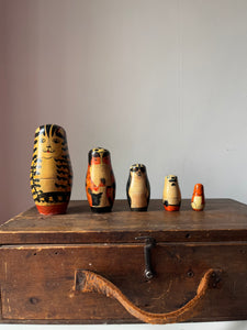 Set of Vintage Cat Nesting Dolls