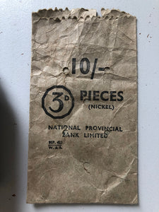 Pair of Vintage paper banking / money bags