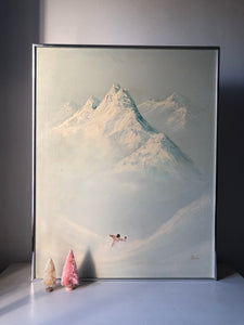 Mid Century Mountains Oil Painting on Canvas (UK SHIPPING ONLY)
