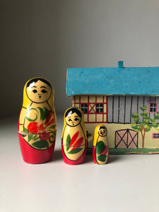Trio of Vintage Russian Nesting Dolls