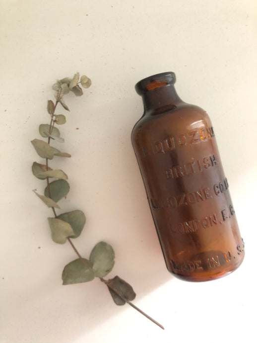 Vintage Liquozone Amber glass Bottle