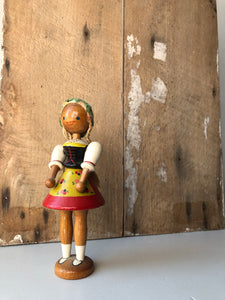 Vintage Authentic Swedish Wooden Folk Figure