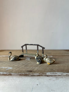 Set of Antique Lead ducks and Swan