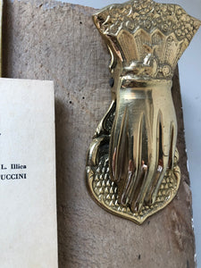 Large Brass Hand Clip / Paper Holder