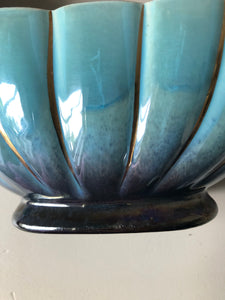 Vintage Iridescent Blue Mantle Vase