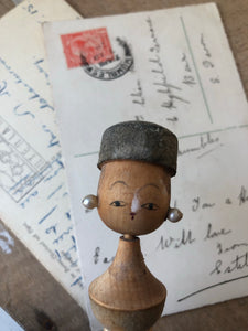 Vintage Wooden Mannequin Tape Measure Doll