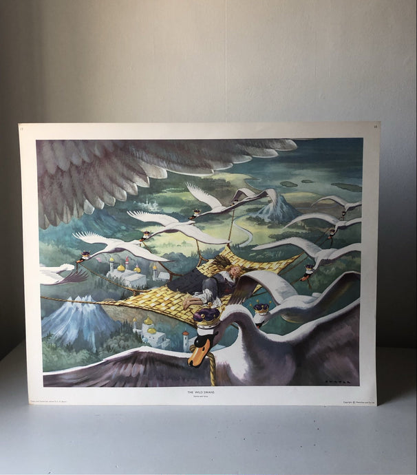 Original 1950s School Poster, ‘The Wild Swans’