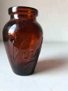 Antique Amber Glass Virol Jar